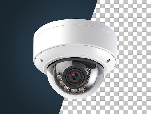 A white security camera cctv securtiy camera