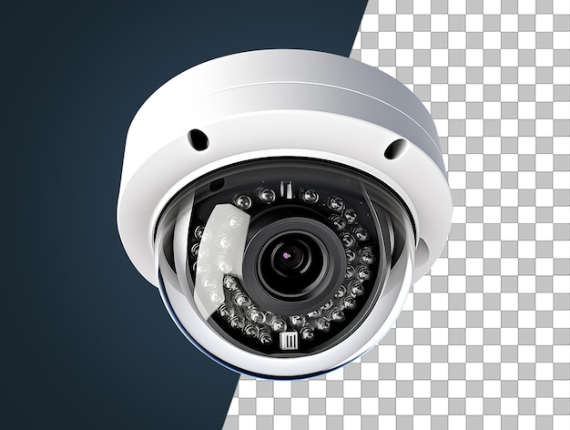 A white security camera cctv securtiy camera