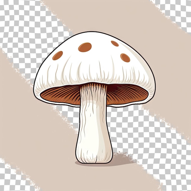 White shimeji mushroom on transparent background