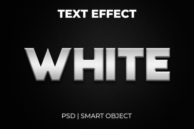 White silver 3d text effect