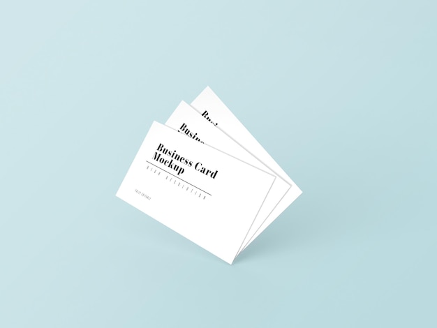 White Simple 3d Business Card Mockup