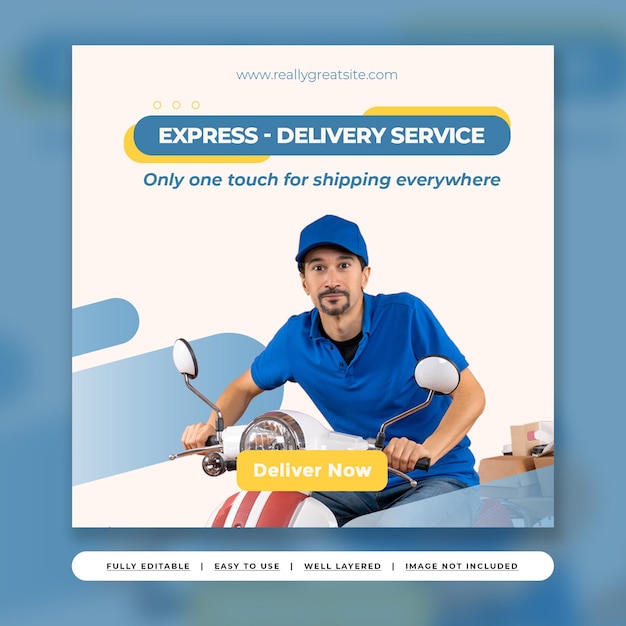 White Simple Modern Logistic Delivery Service Instagram Post Template