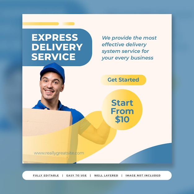 White Simple Modern Logistic Delivery Service Instagram Post Template