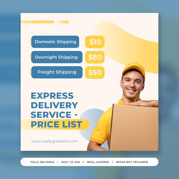 White Simple Modern Logistic Delivery Service Instagram Post Template