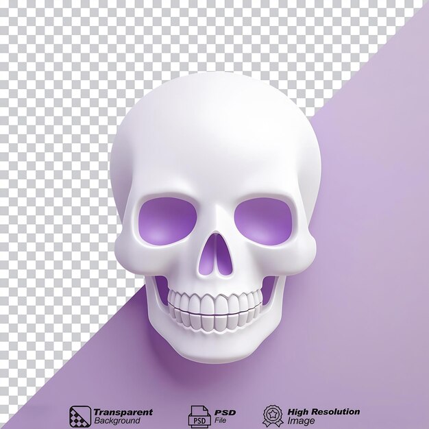 White Skull Icon isolated on transparent background