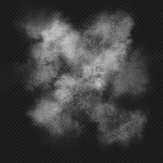 White smoke powder isolated on transparent background