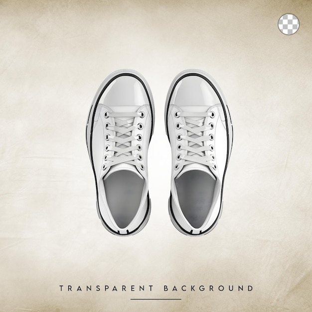 White sneakers isolated on transparent background