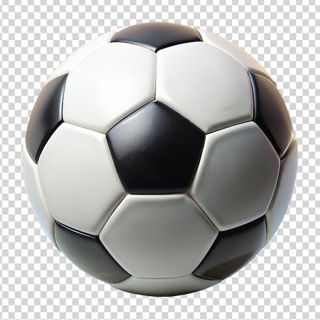 A white soccer ball on transparent background