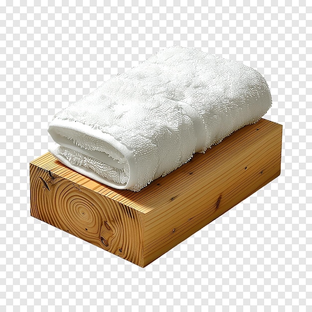 White spa towels isolated on a transparent background