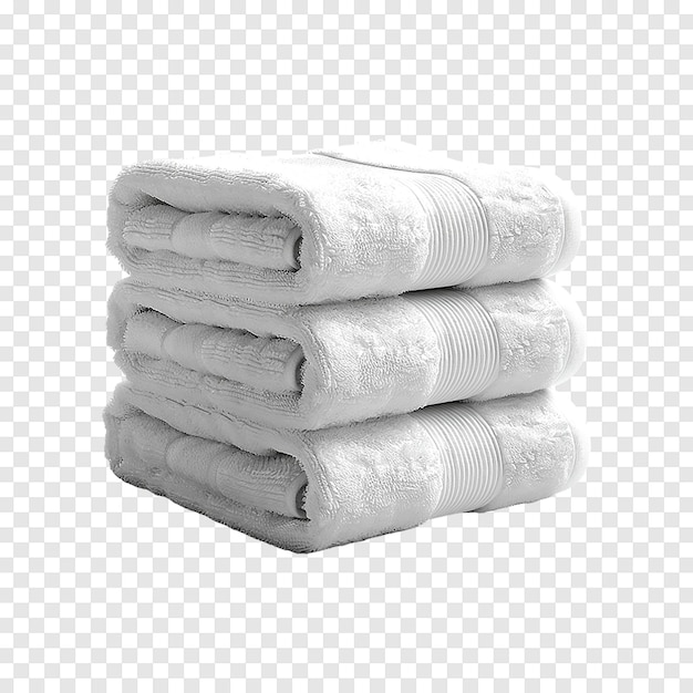 White spa towels isolated on a transparent background