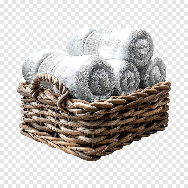 White spa towels isolated on a transparent background