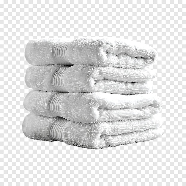 White spa towels isolated on a transparent background