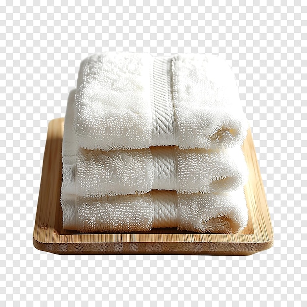 White spa towels isolated on a transparent background