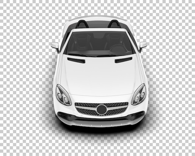 White sport car on transparent background 3d rendering illustration