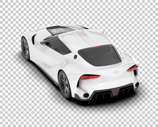 White sport car on transparent background 3d rendering illustration