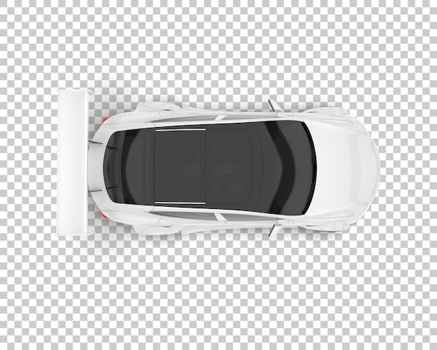 White sport car on transparent background 3d rendering illustration