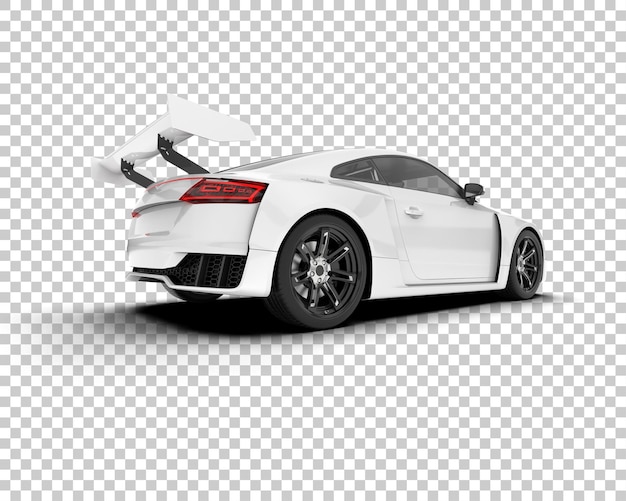 White sport car on transparent background 3d rendering illustration