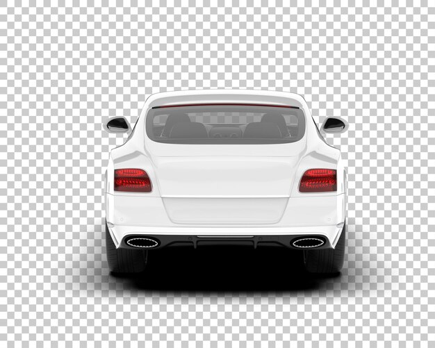 White sport car on transparent background 3d rendering illustration