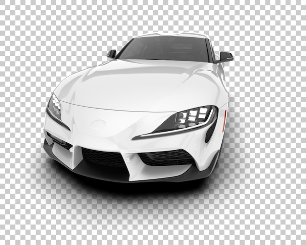 PSD white sport car on transparent background 3d rendering illustration