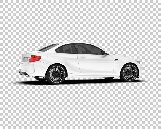 White sport car on transparent background 3d rendering illustration