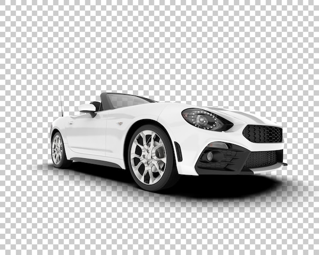 White sport car on transparent background 3d rendering illustration