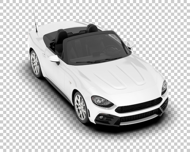 White sport car on transparent background 3d rendering illustration