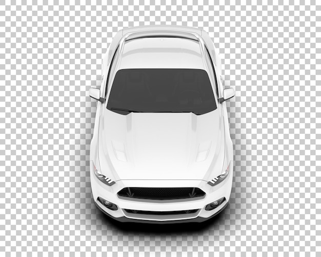 White sport car on transparent background 3d rendering illustration