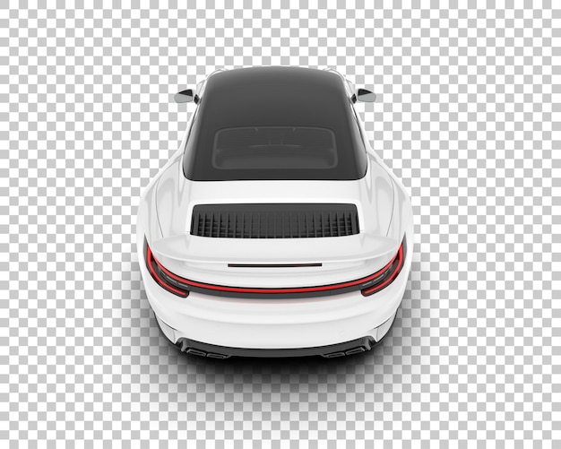 White sport car on transparent background 3d rendering illustration