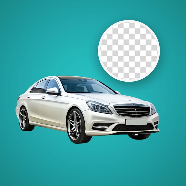 white sport car on transparent background 3d rendering illustration