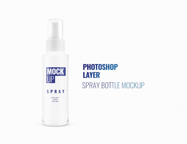 White spray bottle mockup realistic 3D rendering