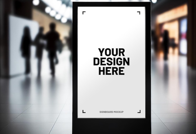 White square signboard mockup in outside for logo design brand presentation for companies ads