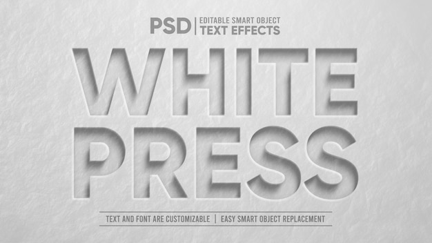 White Stone Press 3D Editable Smart Object Text Effect