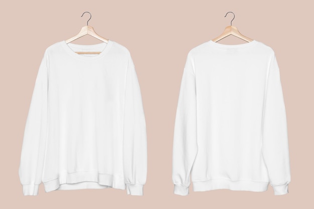 PSD white sweater mockup psd unisex streetwear apparel 