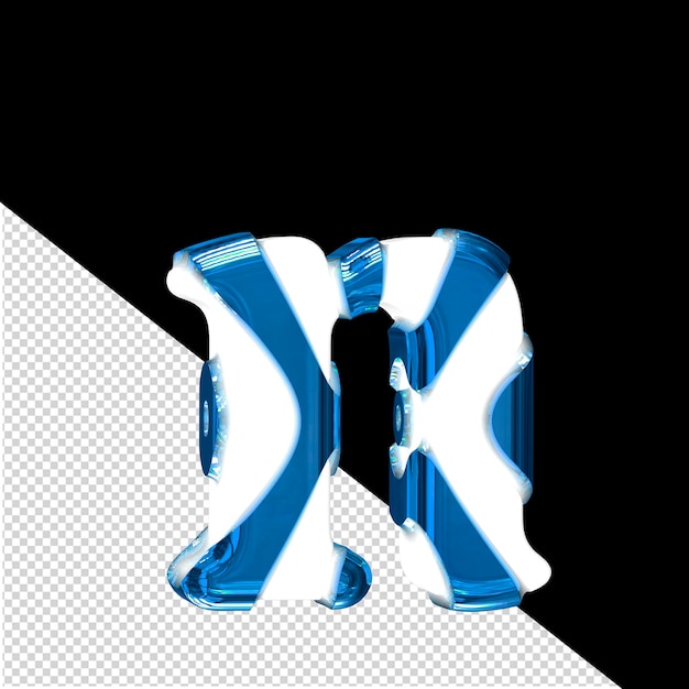 PSD white symbol with blue thick straps letter n