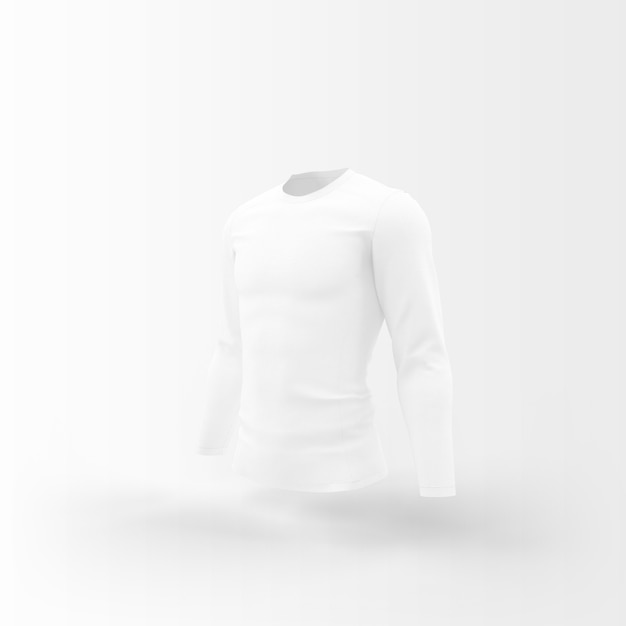 PSD white t-shirt floating on white