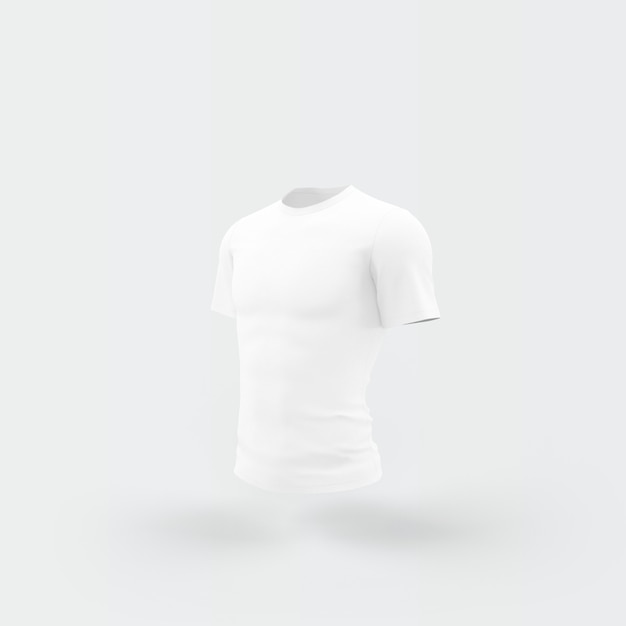 white t-shirt floating on white