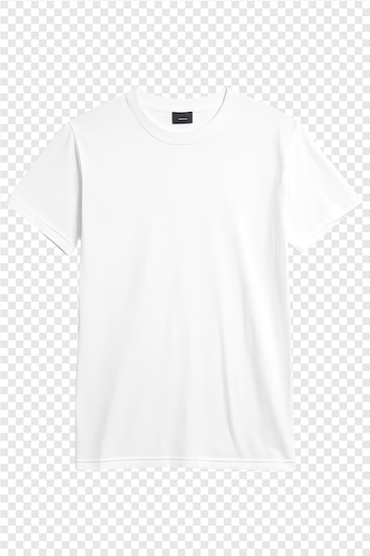 a white t - shirt with a black label on the front