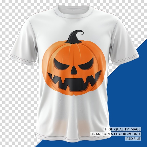 PSD a white t - shirt with a pumpkin carved on it