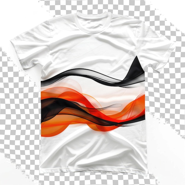 PSD a white t shirt with a red and orange flames