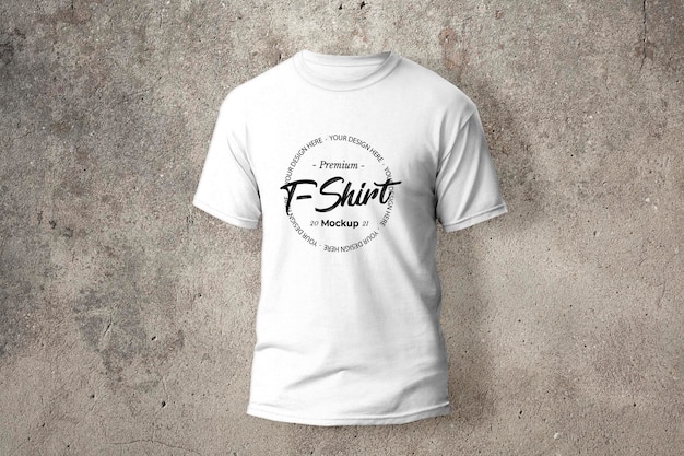 White t-shirt with silkscreen mockup