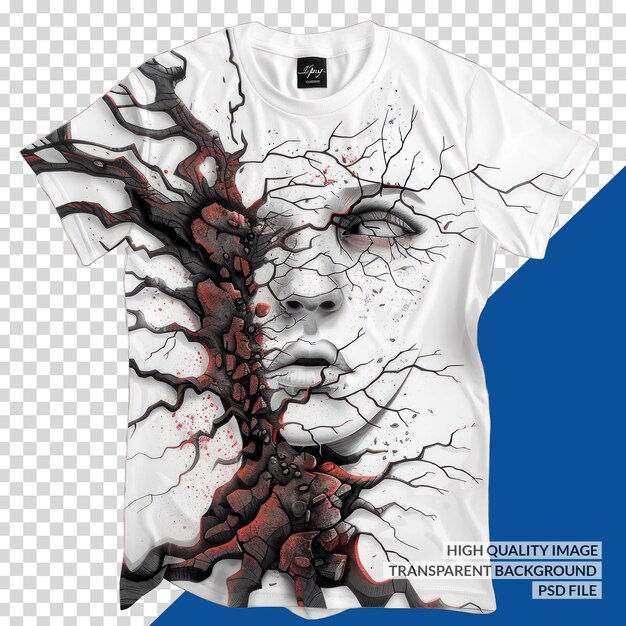 PSD a white t shirt with a tree on it