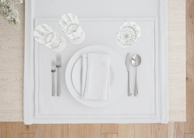 white table setting