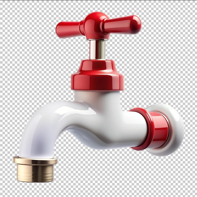 PSD white tap isolated on transparent background