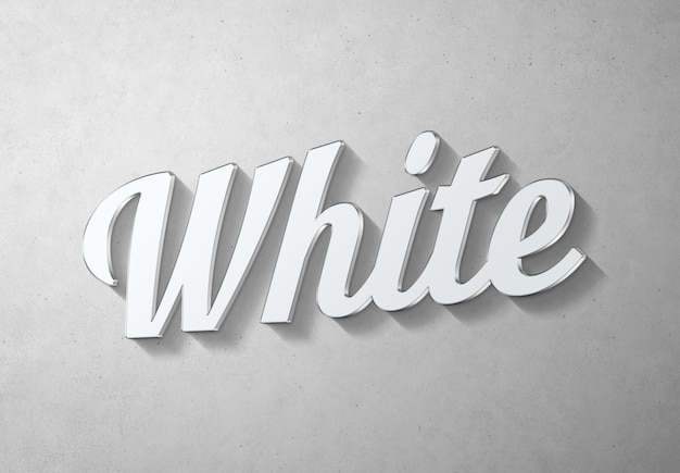 White text effect with metal 3D style Mockup