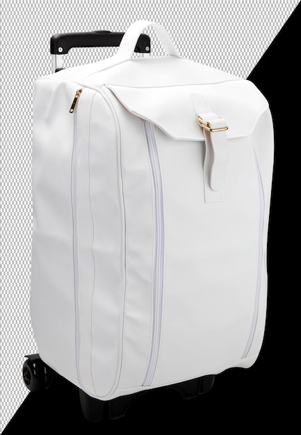 White travel bag with wheels