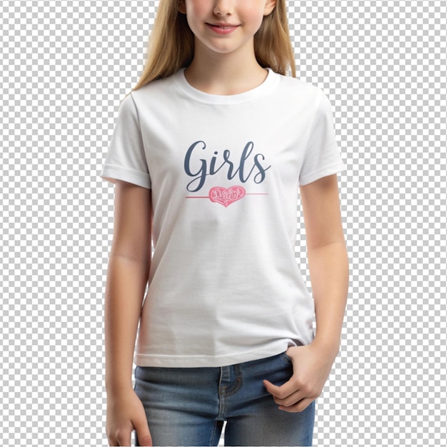 PSD white tshirt girl tee unisex aesthetic branding mockup