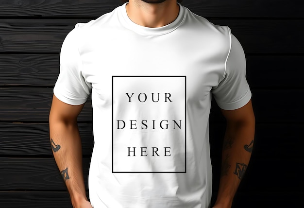 PSD white tshirt mockup with psd file