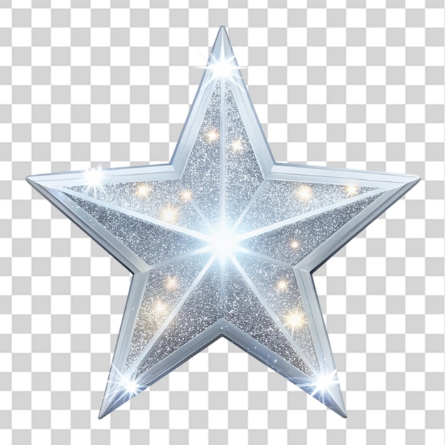 PSD white twinkling star isolated on transparent background