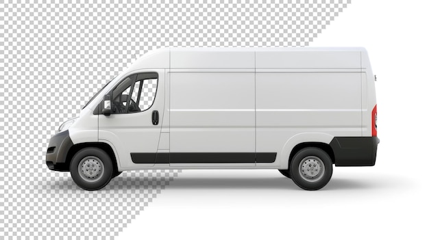 PSD a white van is parked mockup