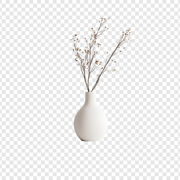 PSD white vase with dried flowers